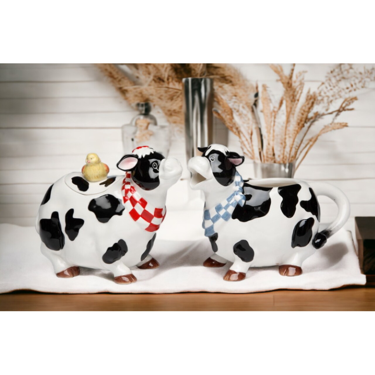 Hand Painted Ceramic Cow Sugar and Creamer Set High Quality Ceramic Decor Gift